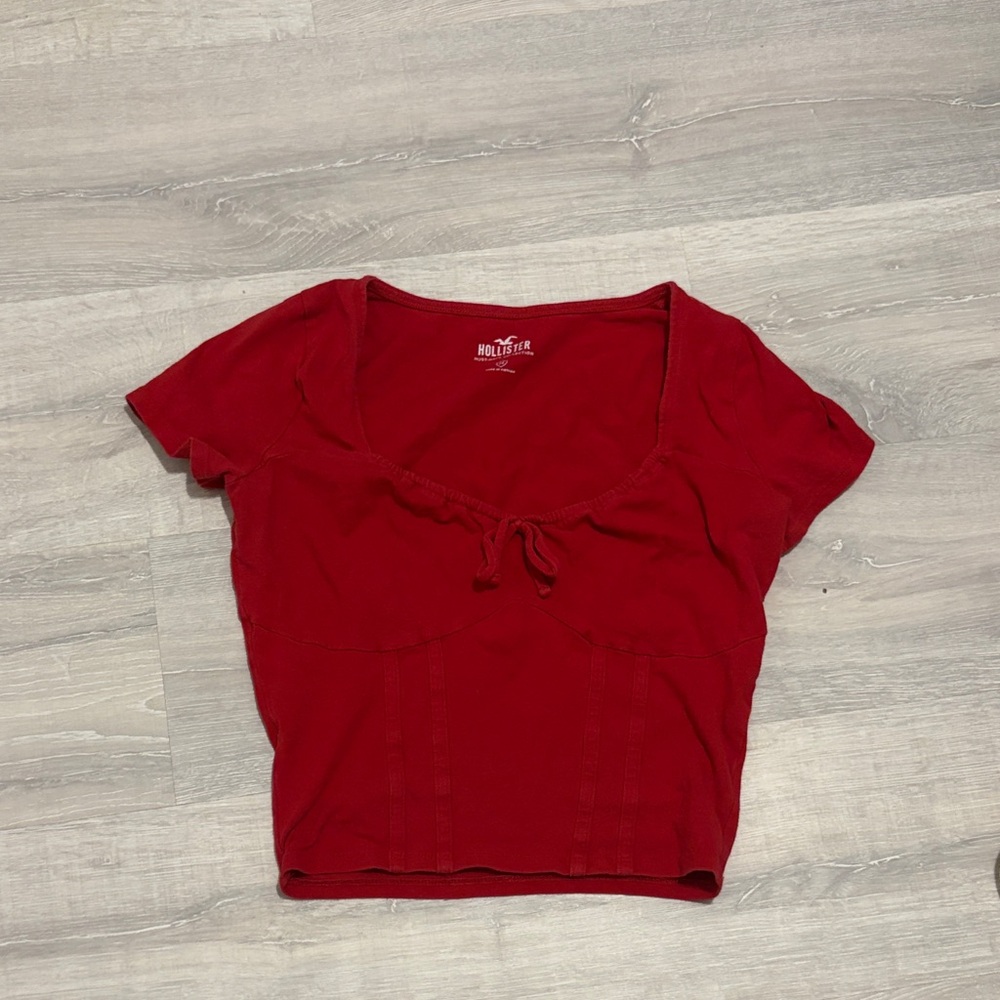 Hollister Deep Red Short Sleeve Top